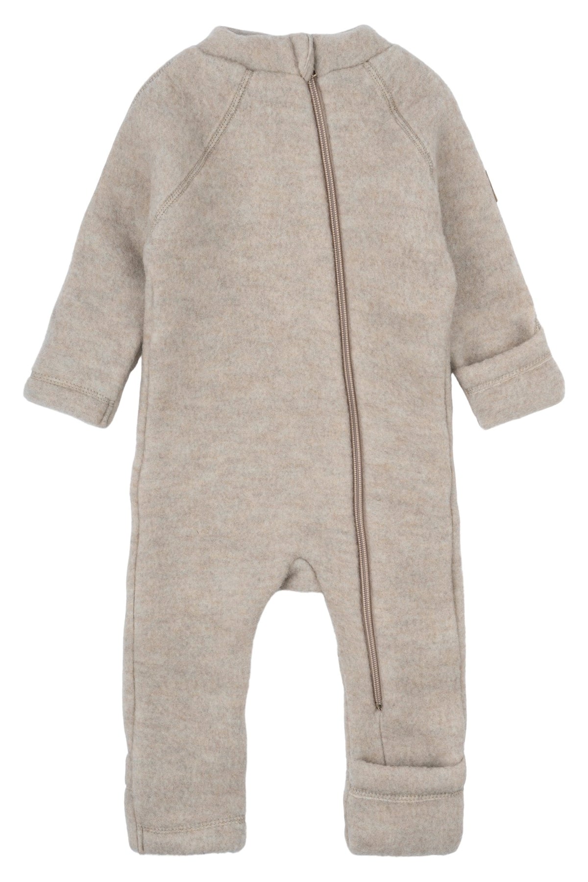 Mikk-line | Heldress i ullfleece med brettbare mansjetter & balaclava Melange off white
