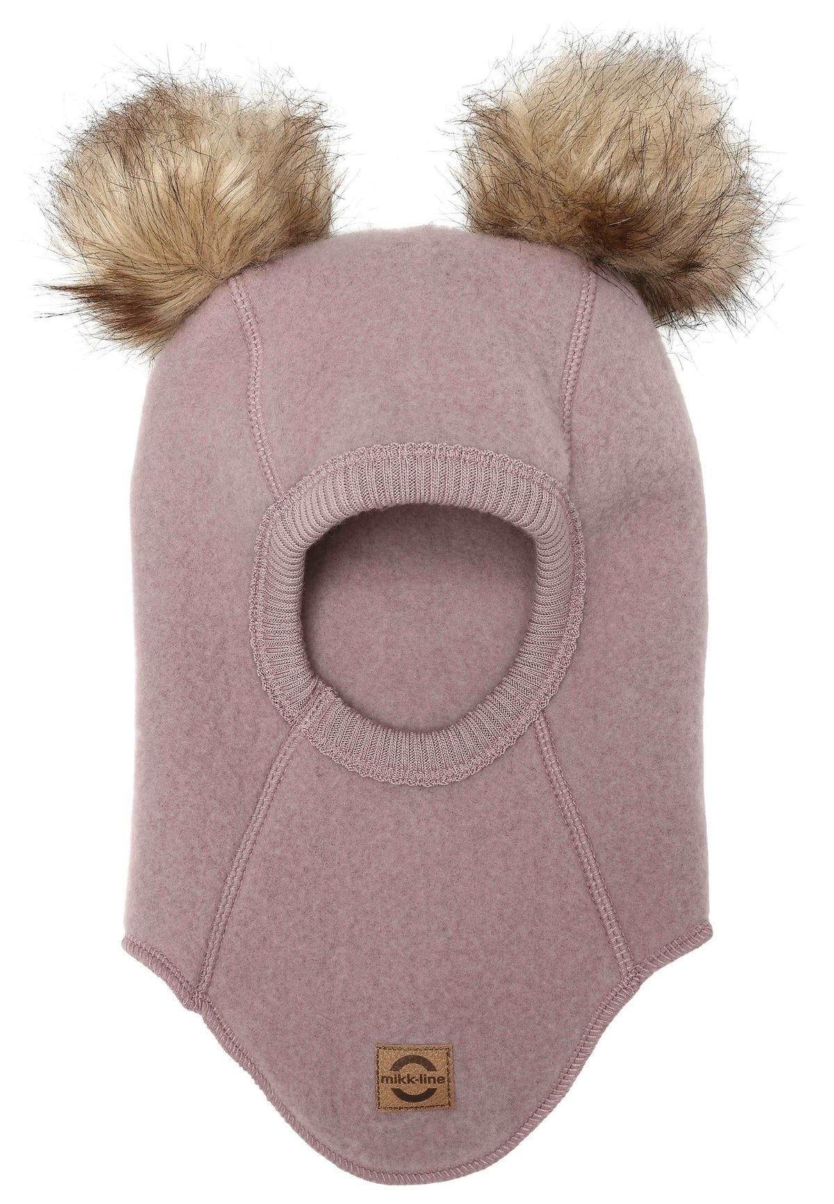 Mikk-line | Heldress i ullfleece med brettbare mansjetter, dobbel glidelås & balaclava m/dusker Twilight Mauve