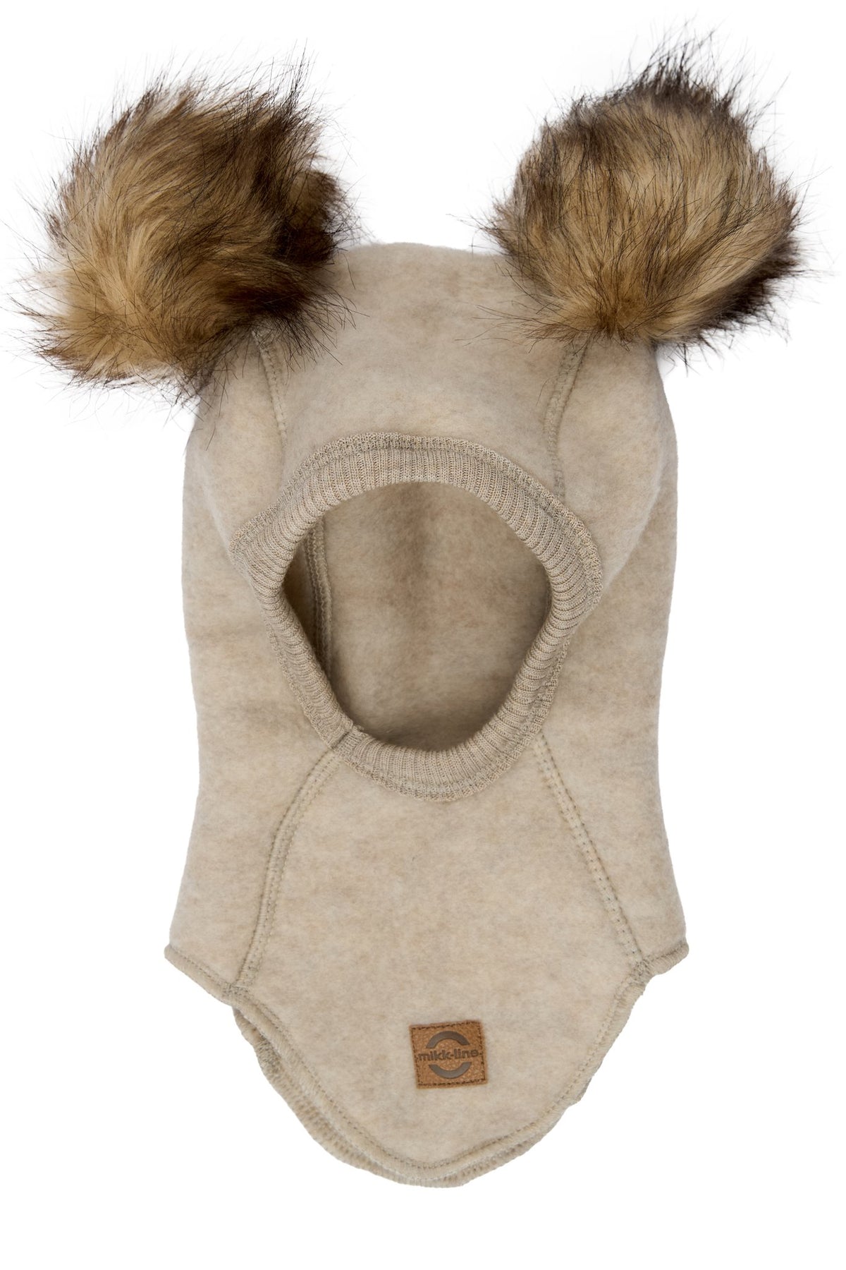 Mikk-line | Heldress i ullfleece med brettbare mansjetter & balaclava m/dusker Melange Off white